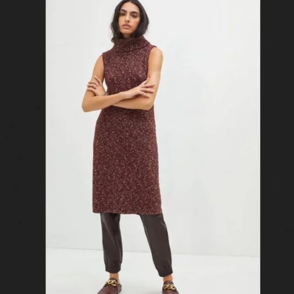 Anthropologie Tunic Sweater- Wine Burgundy Size S